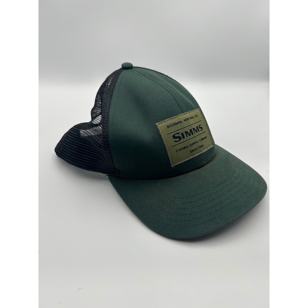 Simms Fishing Supply Co Trucker Hat Green Mesh Snapback Bozeman Montana‎ Cap